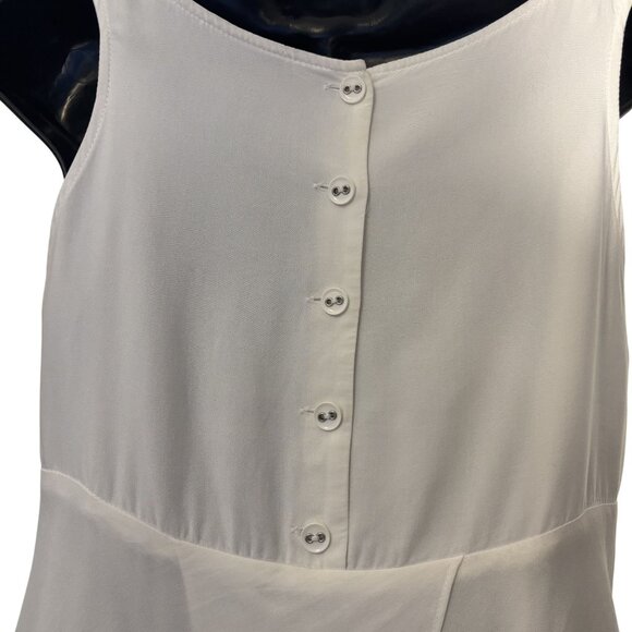 Charles Chang-Lima White Sleeveless Asymmetrical Dress With Button Back & Jewel - Picture 5 of 13